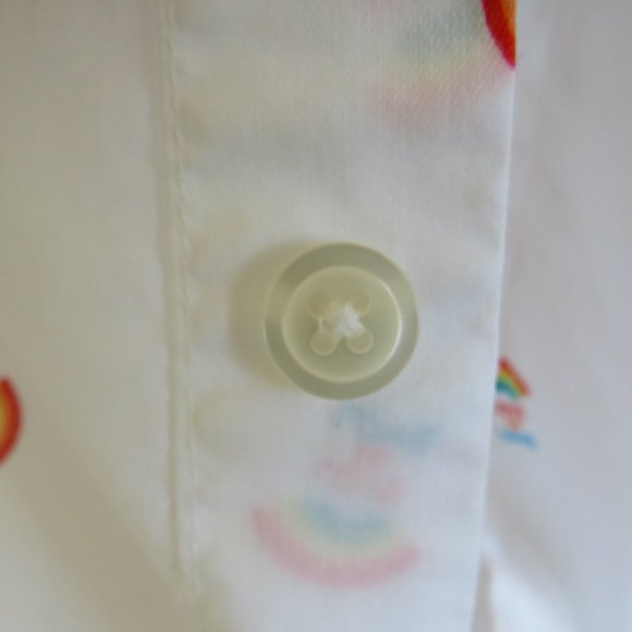 Apt. 9* Men's Short Sleeve‎ Button Down Curved Hem Rainbow Print Shirt~ Large - Picture 9 of 11